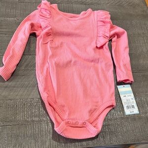 Cat and Jack ruffled pink long sleeve onesie NWT 18 month